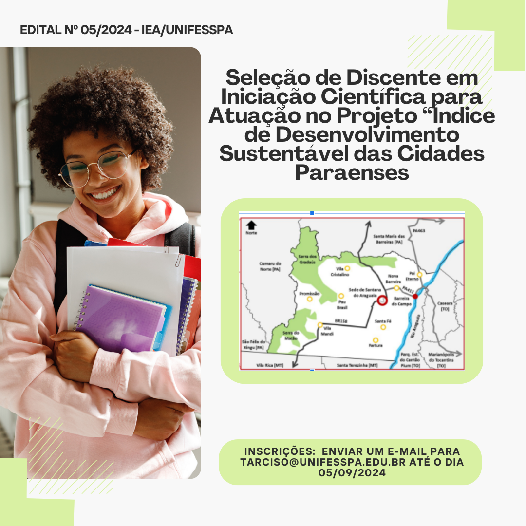 Seleo de Discente em Iniciao Cientfica para Atuao no Projeto ndice de Desenvolvimento Sustentvel das Cidades Paraenses