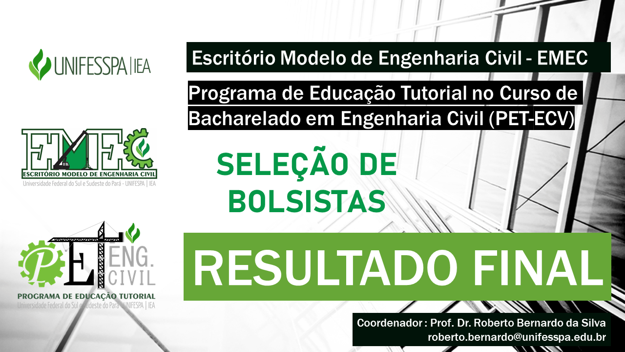 ESCRITRIO MODELO DE ENGENHARIA CIVIL EDITAIS 1 E 2 RESULTADO FINAL